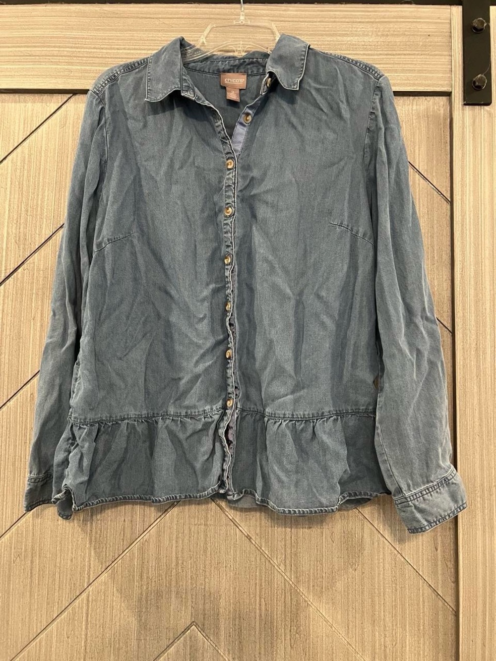 Chico’s Women's Denim Button-Up Shirt - Blue